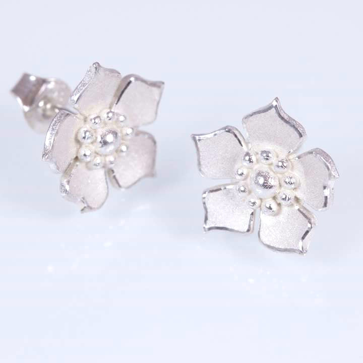 Wild strawberry, erarrings with pins