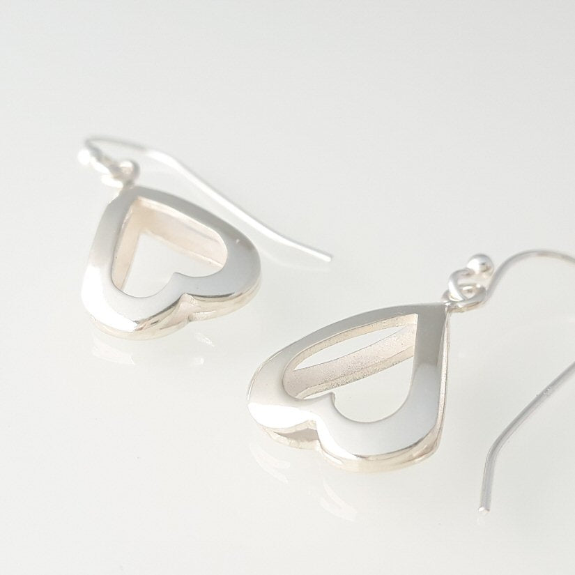 Hjärta, örhängen med krokar