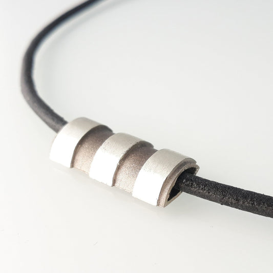 Necklace with leather