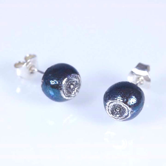 Blueberry, earrings with pins