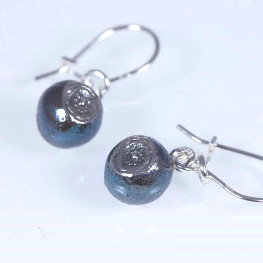 Blueberry, earrings with hooks