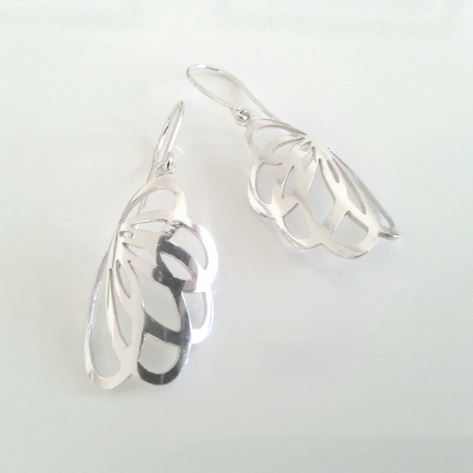 Butterfly, earrings with hooks